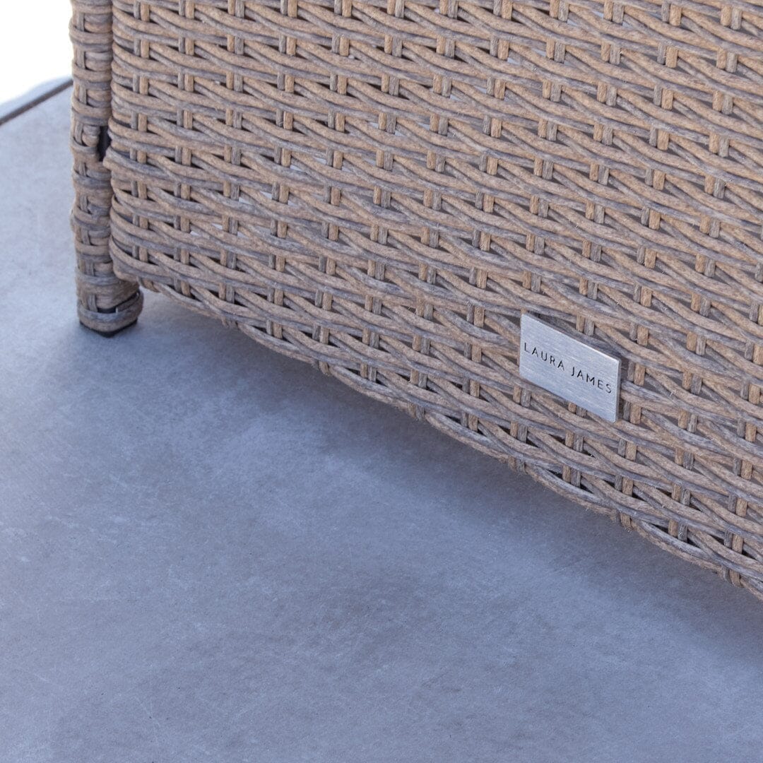 10 Seater Rattan Cube Outdoor Dining Set - Brown Weave Polywood Top - Laura James