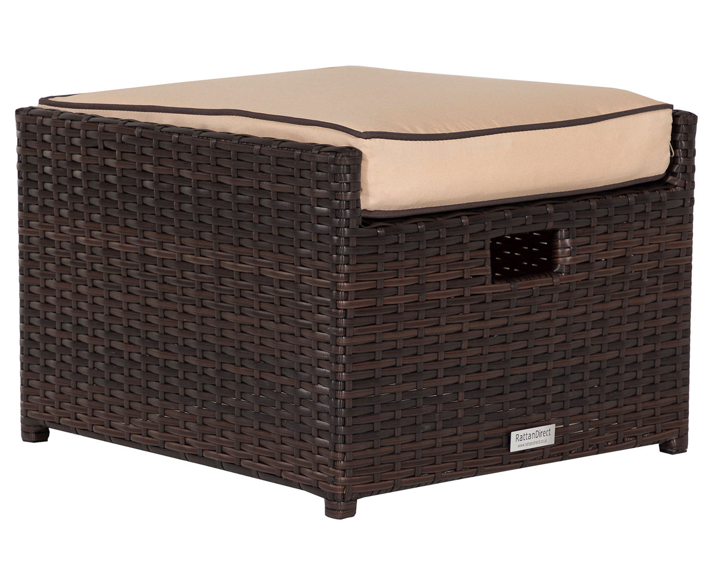 Barcelona 4 Seater Cube Set With Footstools in Brown and Cream