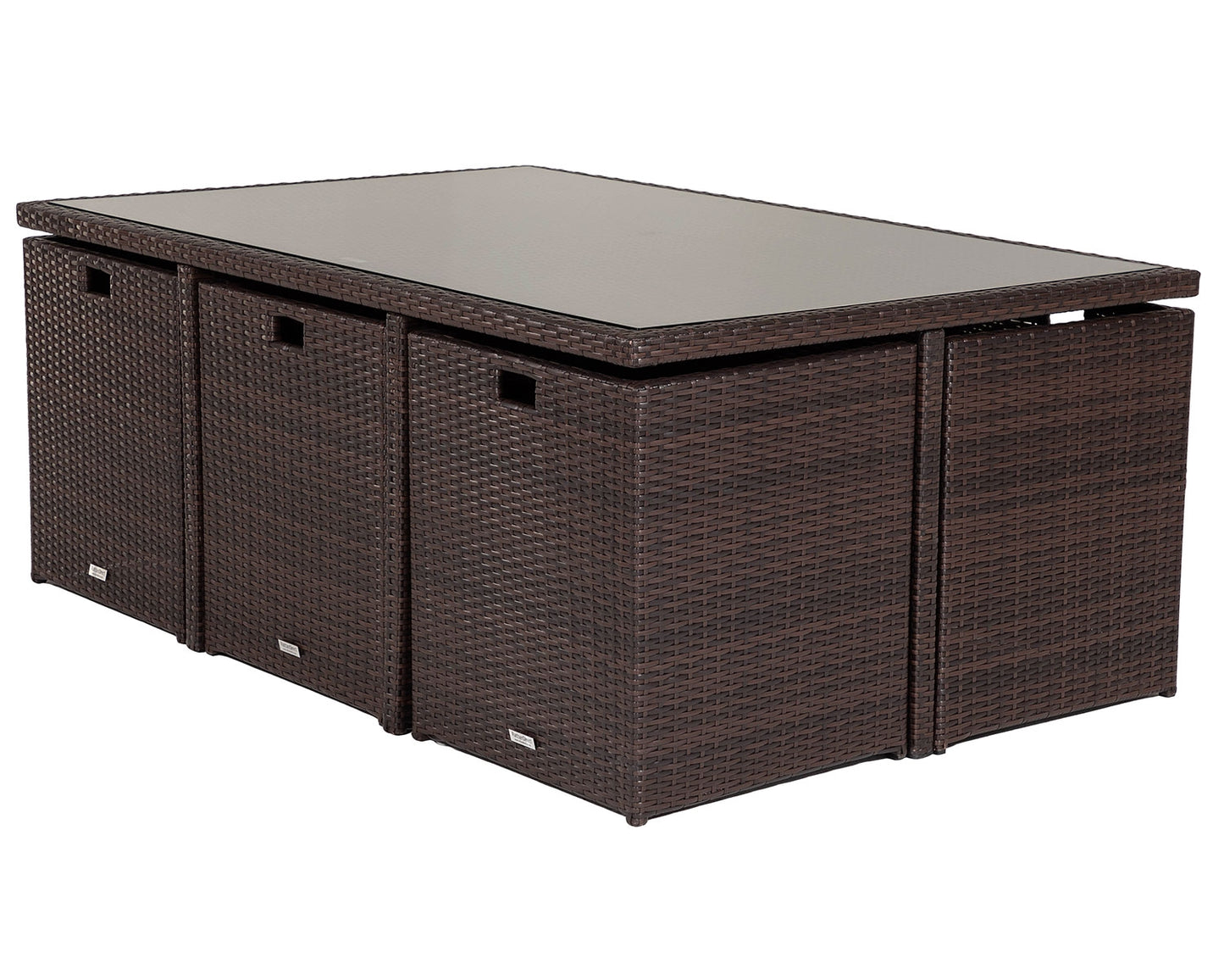 Barcelona 6 Seater Cube Set in Brown and Cream