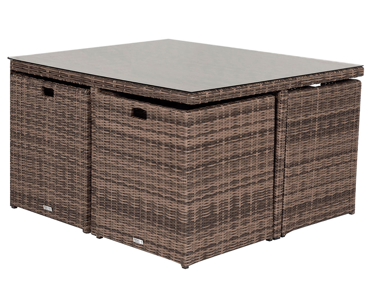 Barcelona 4 Seater Cube Set in Truffle Brown and Cream