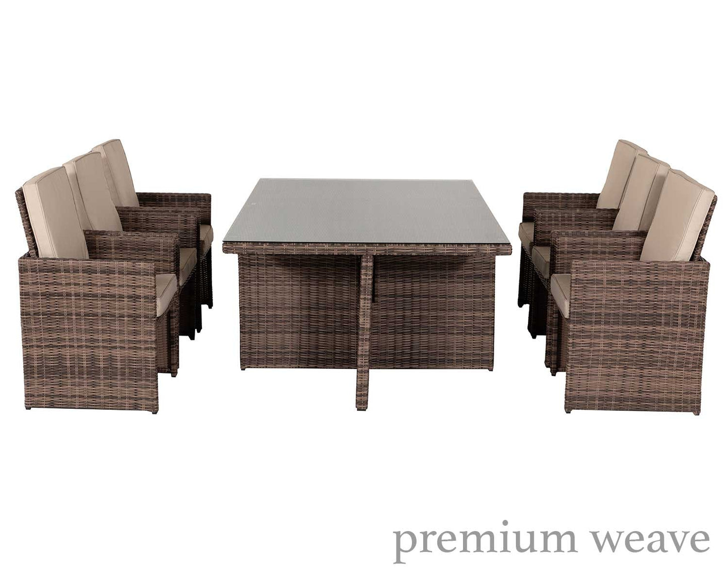 Barcelona 6 Seater Cube Set in Truffle Brown and Cream