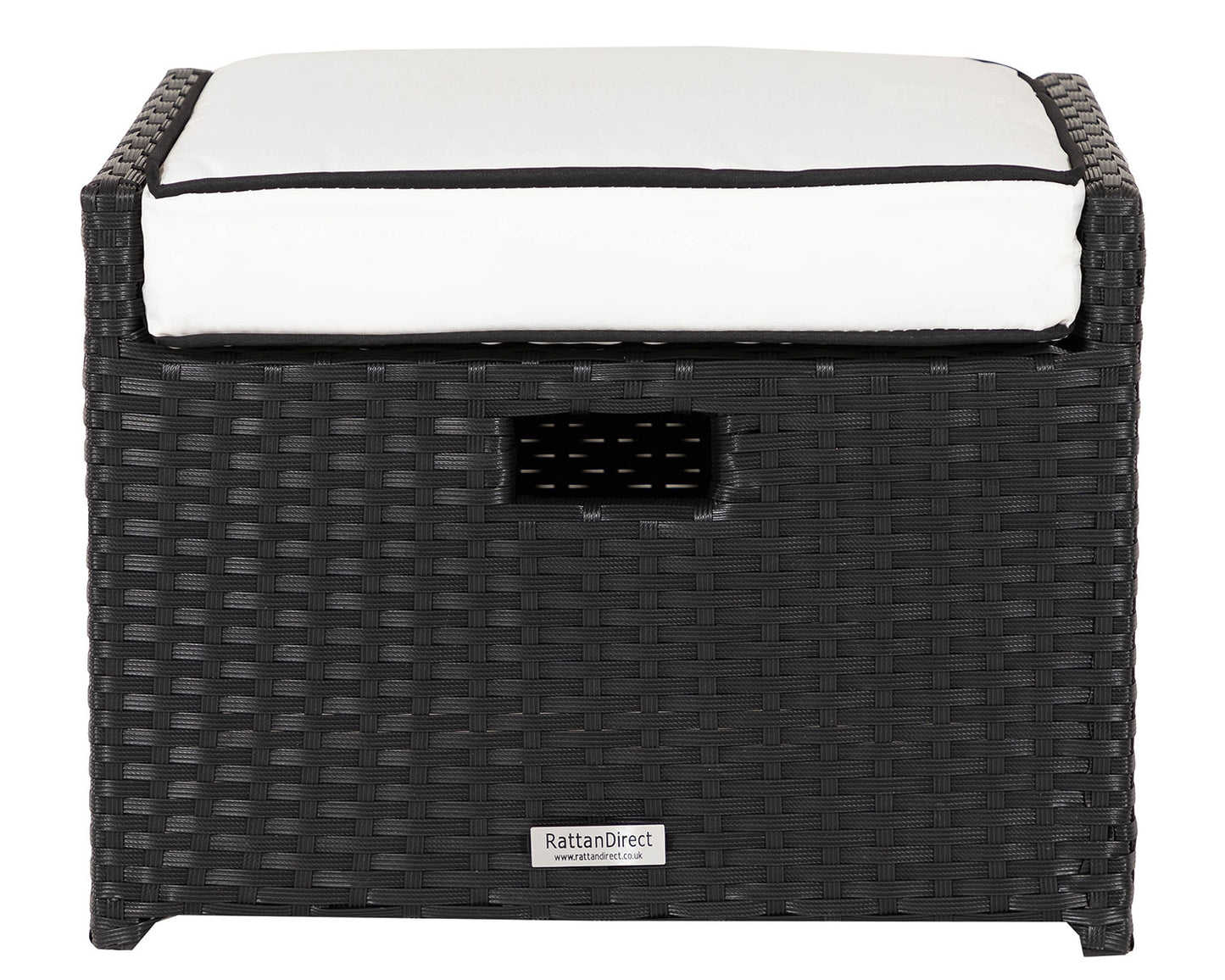 Barcelona 4 Seater Cube Set With Footstools in Black and Vanilla