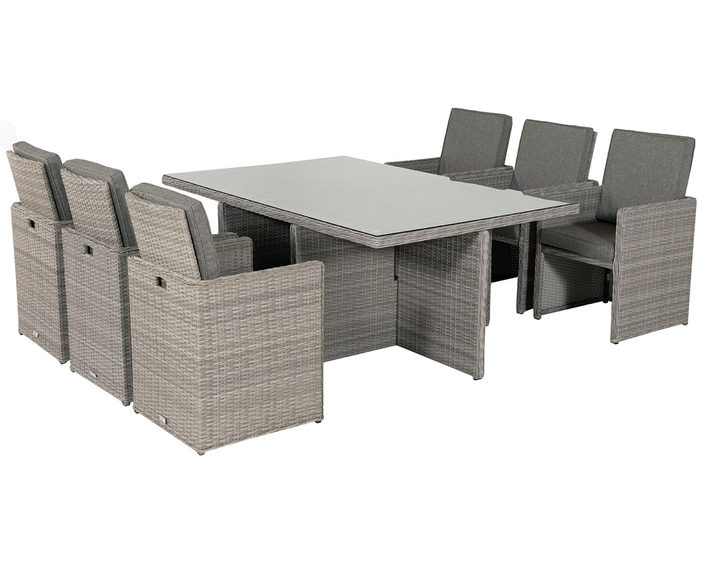 Barcelona 6 Seater Cube Set in Grey