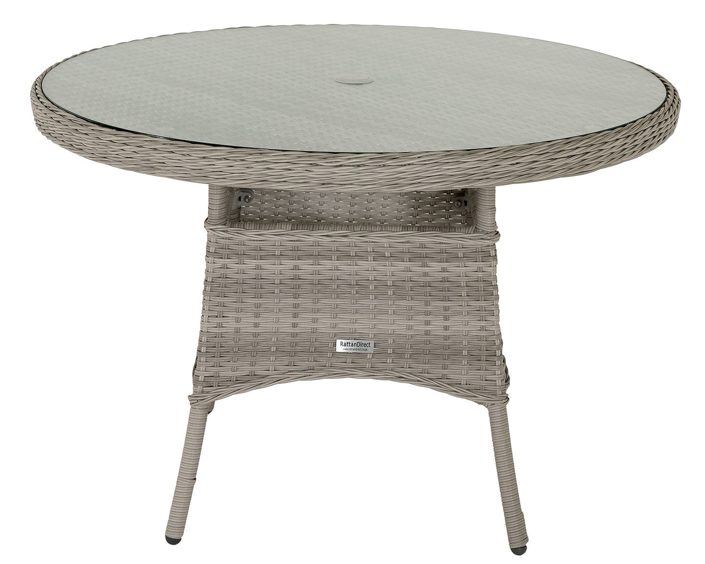 Riviera 4 Rattan Garden Chairs and Small Round Dining Table in Grey