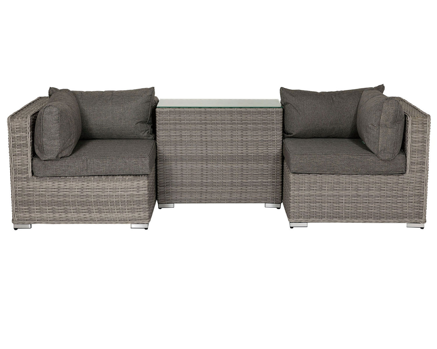 Florida Rattan Garden Armed High Bistro Set in Grey