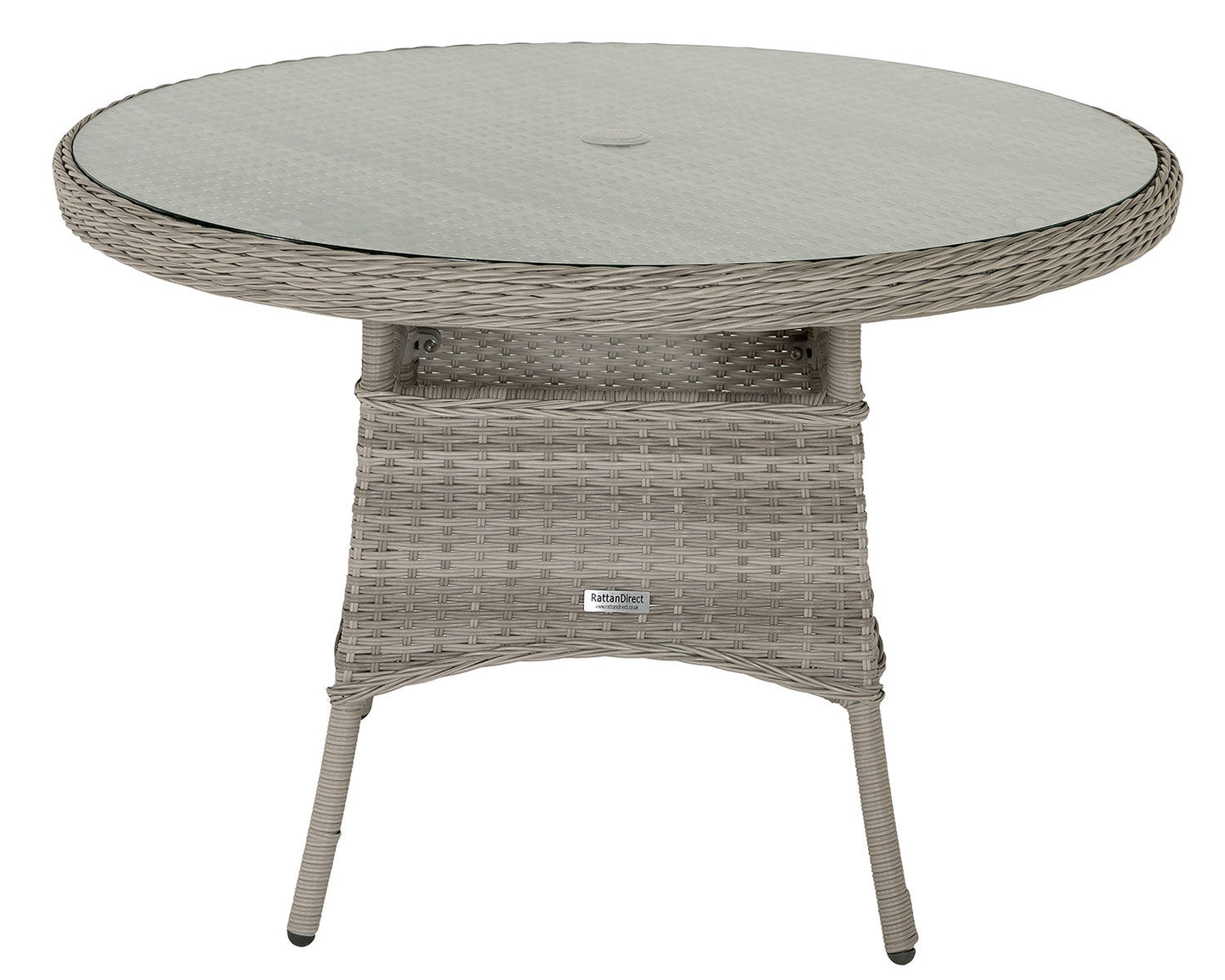 Riviera 2 Rattan Garden Chairs and Small Round Dining Table in Grey