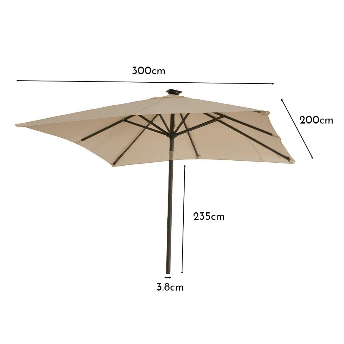 2m by 3m Parasol Cream - Laura James