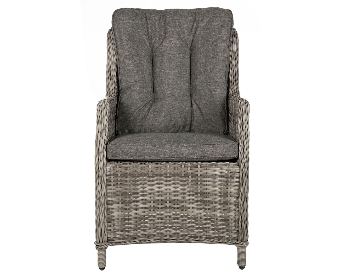 Riviera 4 Rattan Garden Chairs and Small Round Dining Table in Grey