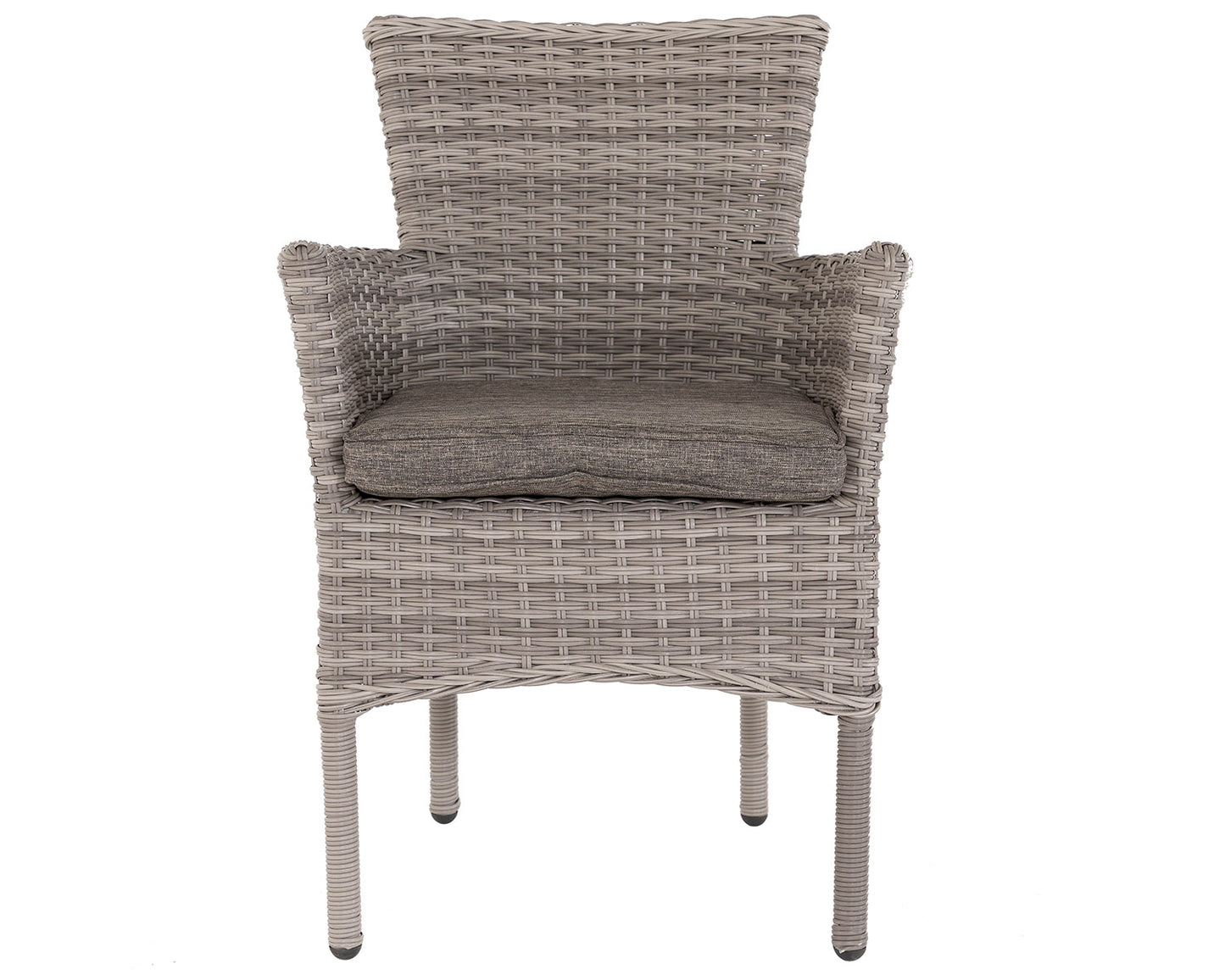 Cambridge 2 Rattan Chairs and Small Round Table Set in Grey