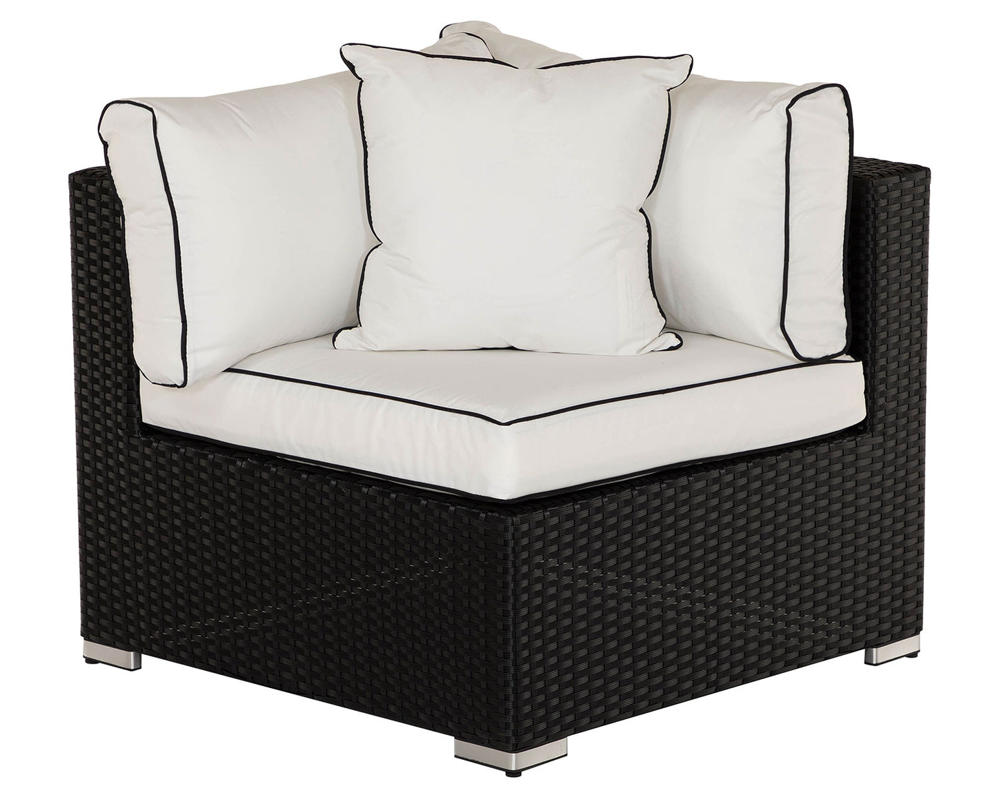 Florida Rattan Garden Armed High Bistro Set in Black and Vanilla