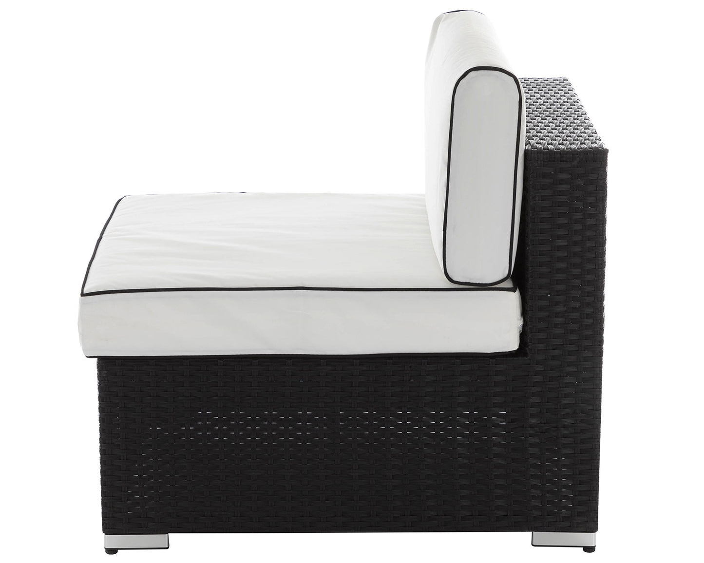 Florida Rattan Garden High Bistro Set in Black and Vanilla