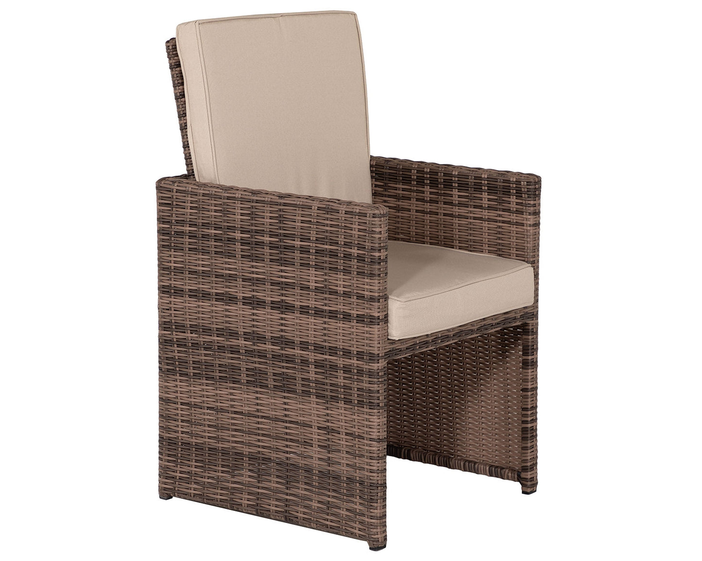 Barcelona 4 Seater Cube Set in Truffle Brown and Cream