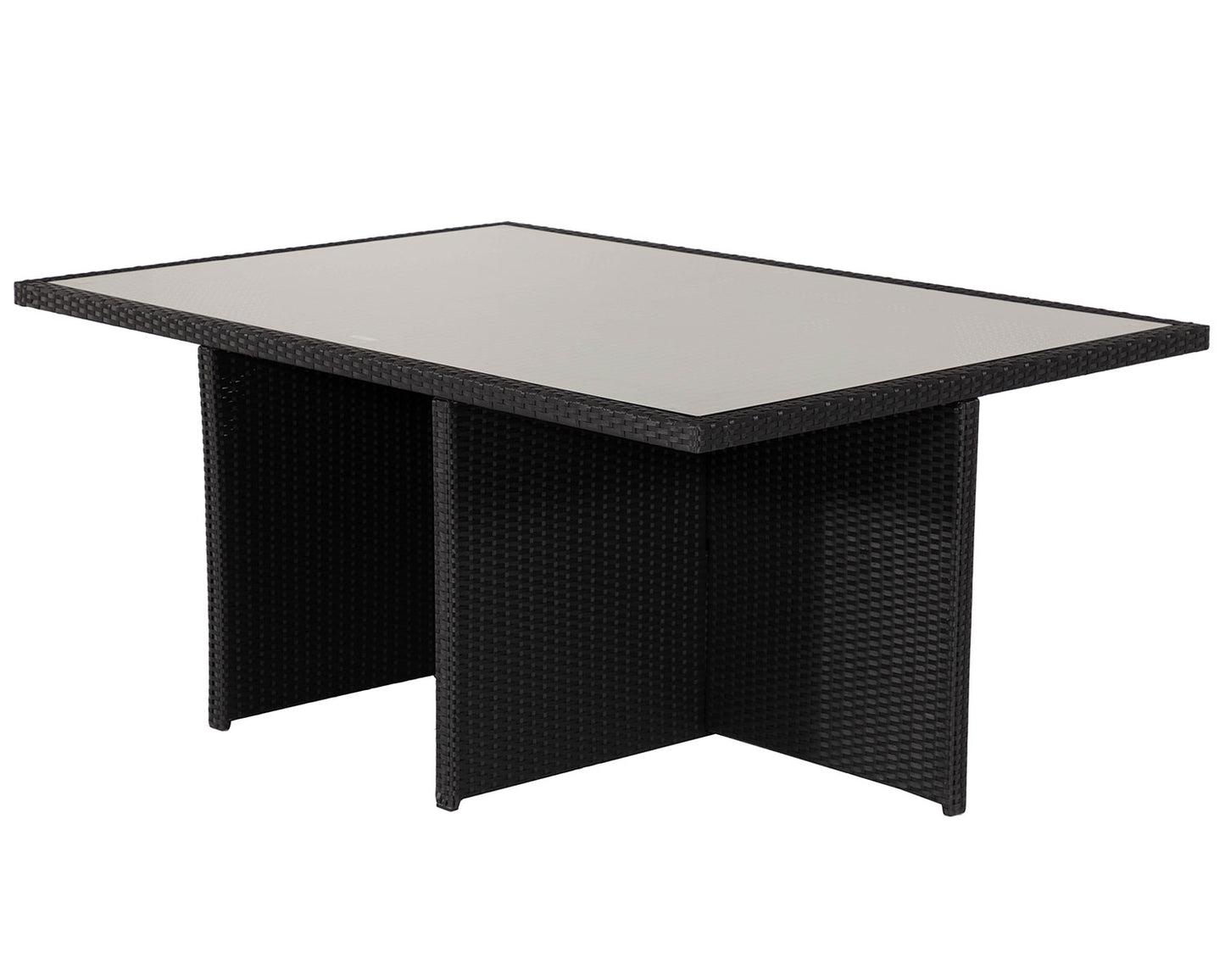 Barcelona 6 Seater Cube Set With Footstools in Black and Vanilla