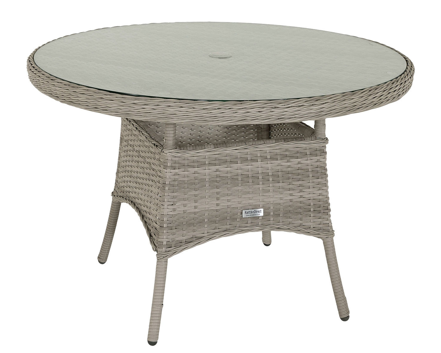 Riviera 2 Rattan Garden Chairs and Small Round Dining Table in Grey