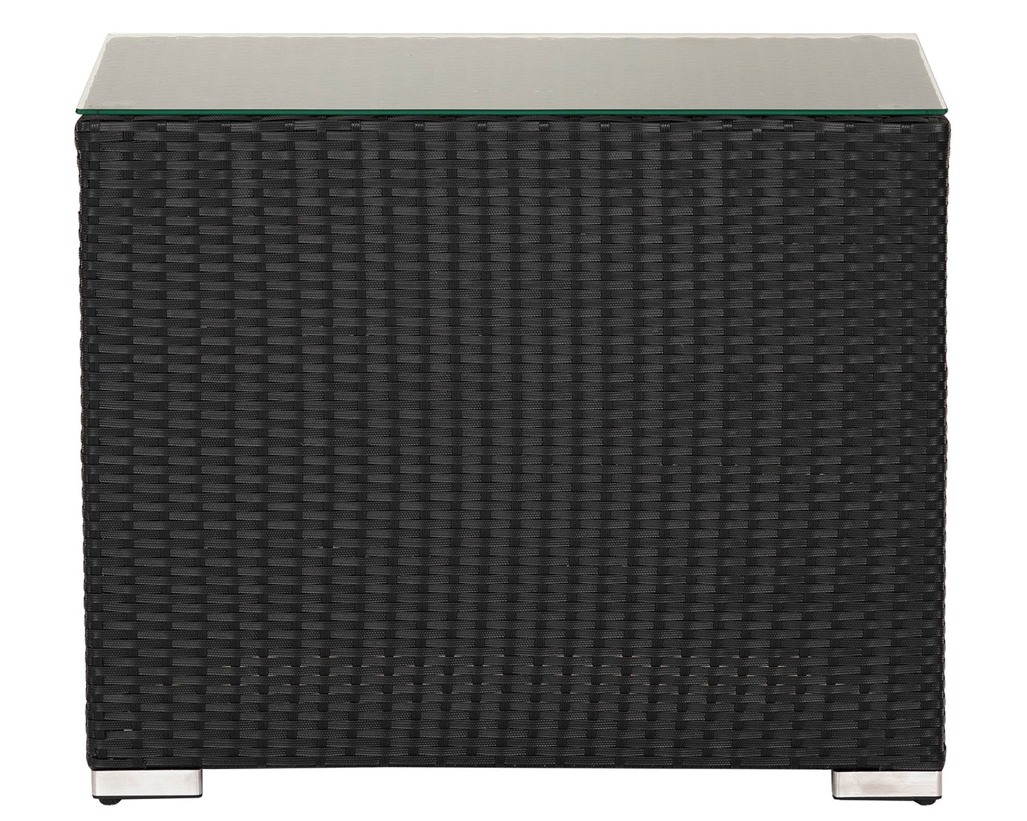 Florida Rattan Garden High Bistro Set in Black and Vanilla