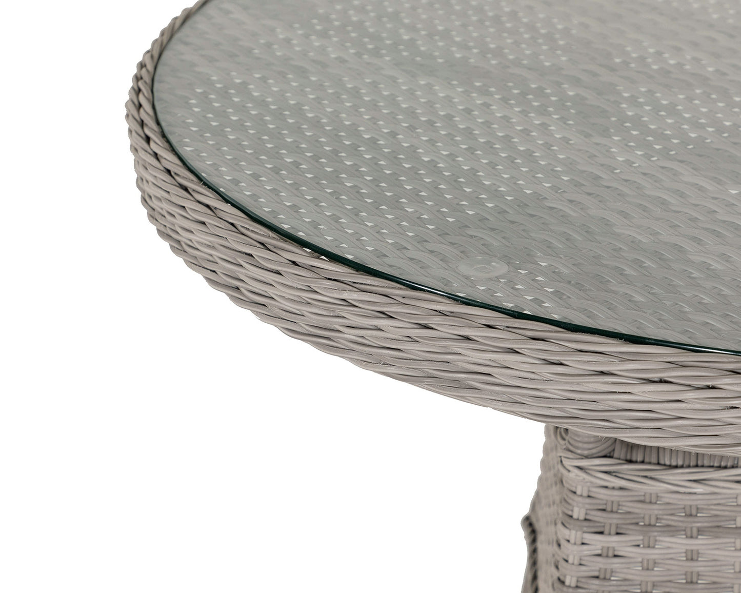 Cambridge 2 Rattan Chairs and Small Round Table Set in Grey