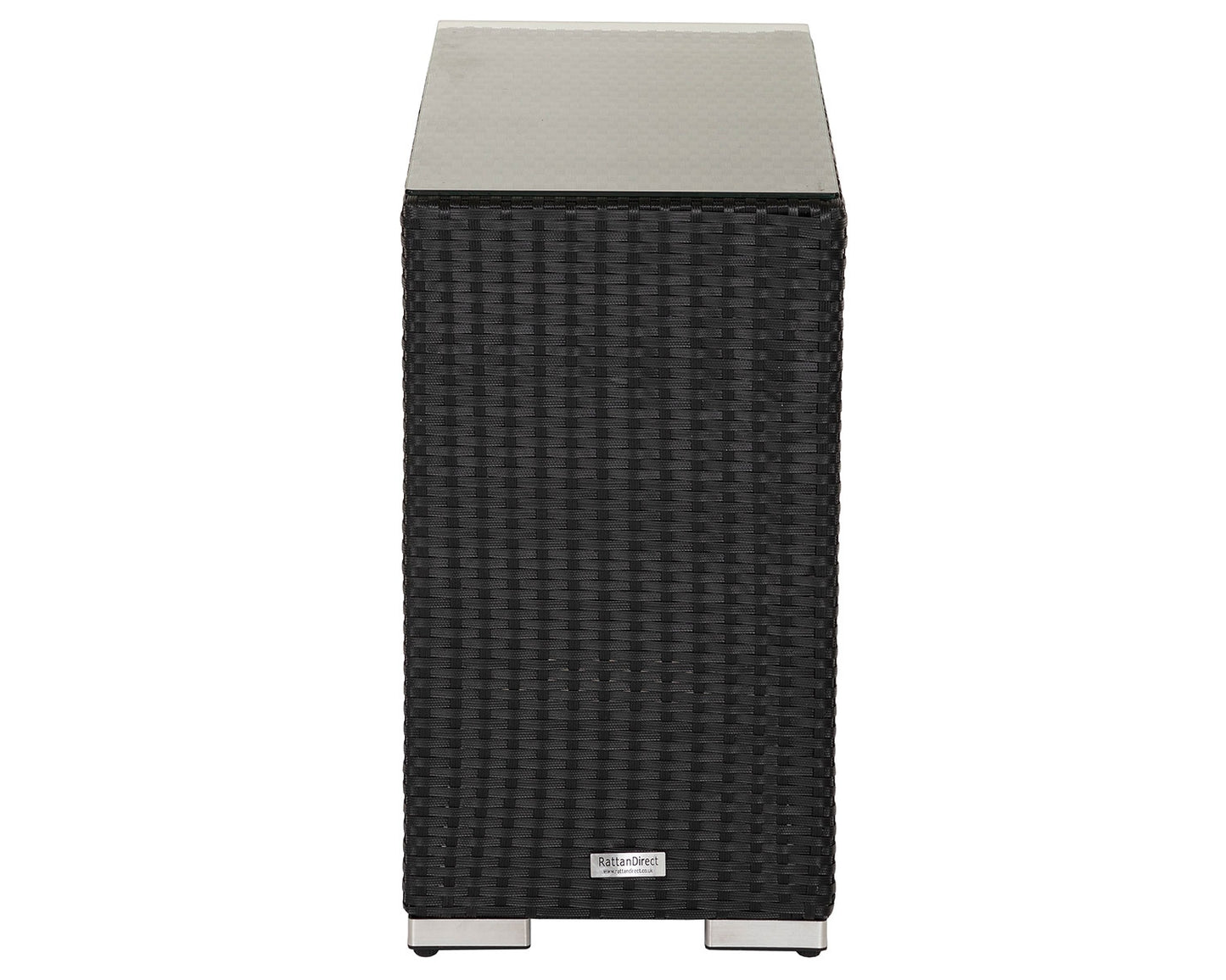 Florida Rattan Garden High Bistro Set in Black and Vanilla