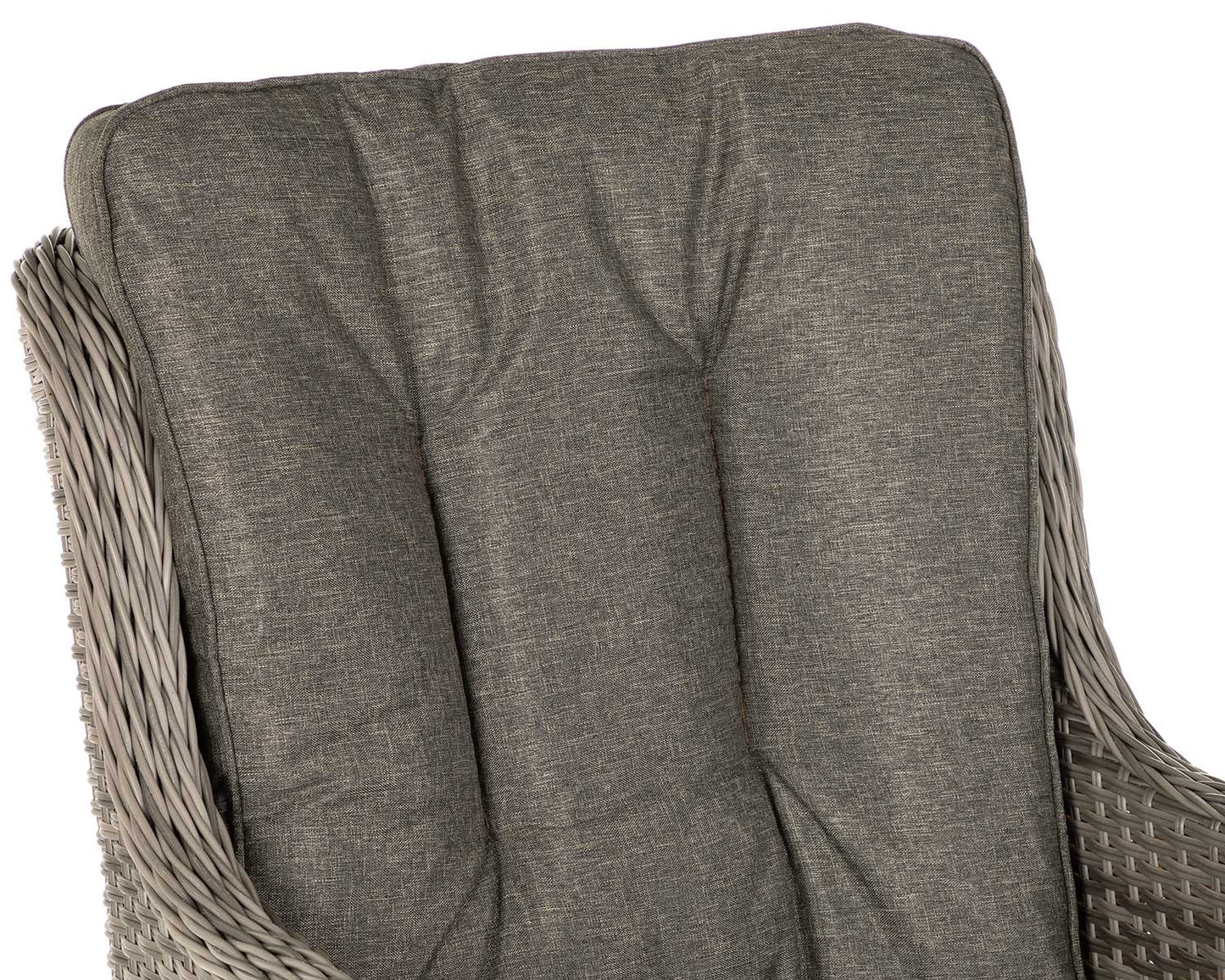 Riviera 2 Rattan Garden Chairs and Small Round Dining Table in Grey