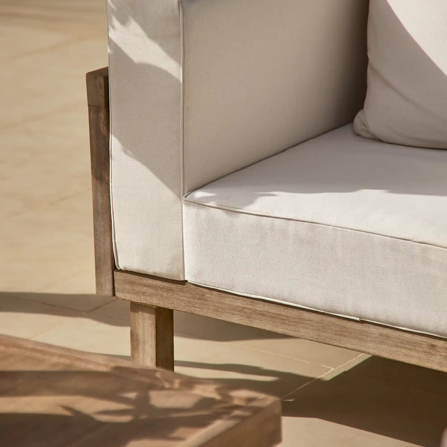 Akira 5 Seater Wooden Garden Corner Sofa with Akira Coffee Table