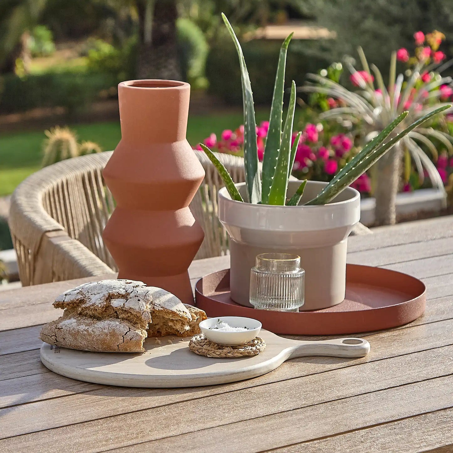 Amelia White Acacia Rectangular Dining Table with Metal Legs -Laura James