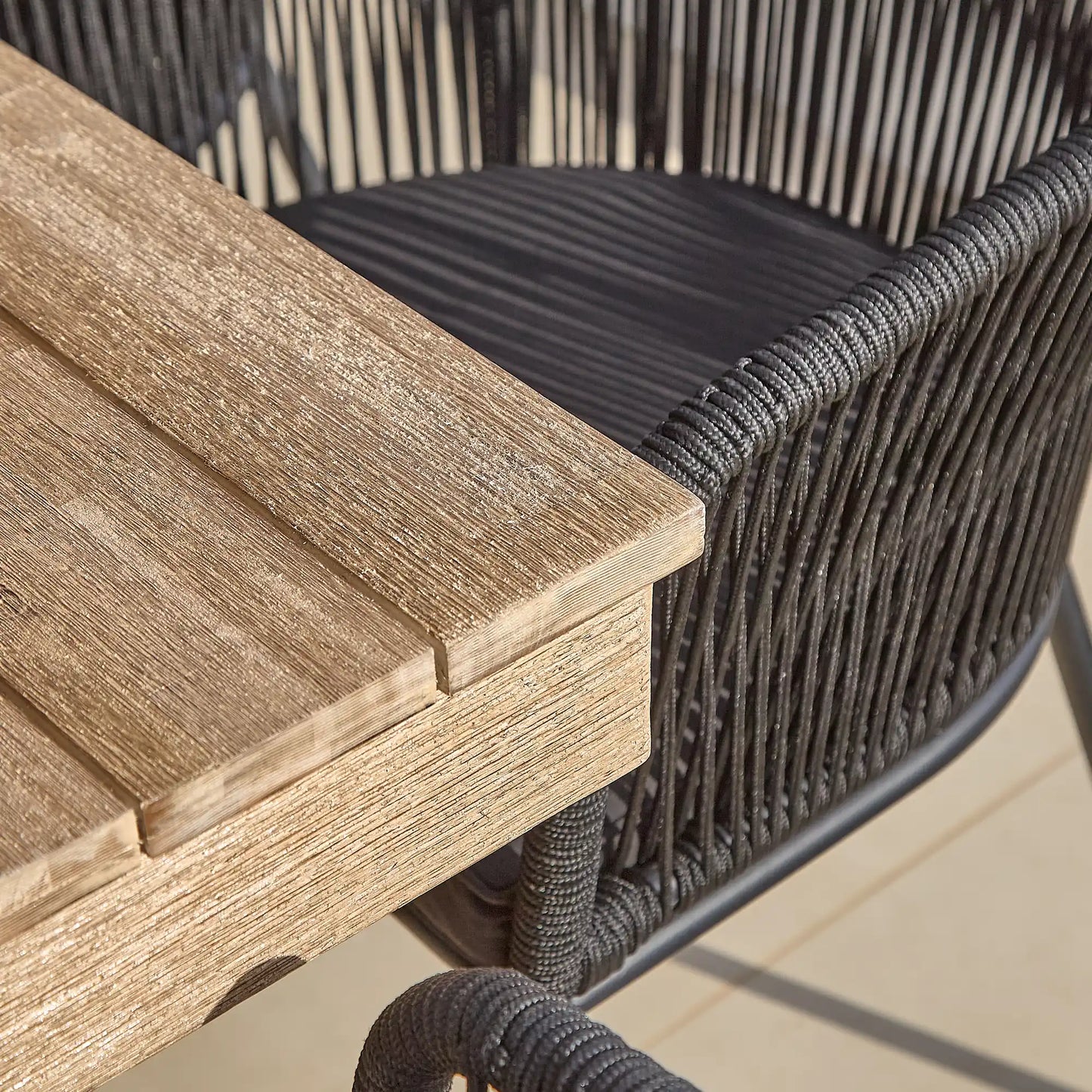 Amelia 4 Seater White Acacia Wood Black Legs Garden Dining Set - Hali Black Chairs