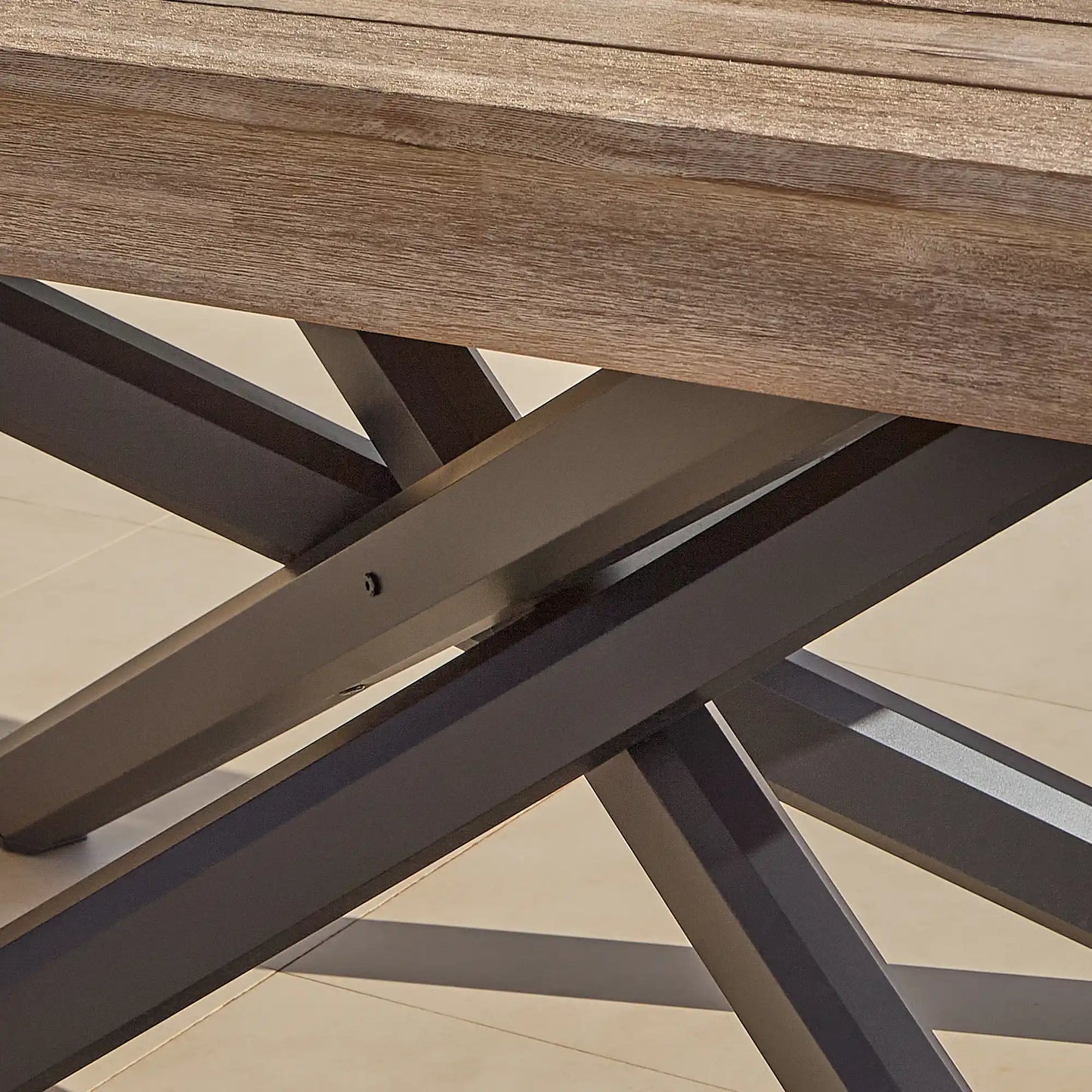 Amelia White Acacia Rectangular Dining Table with Metal Legs -Laura James