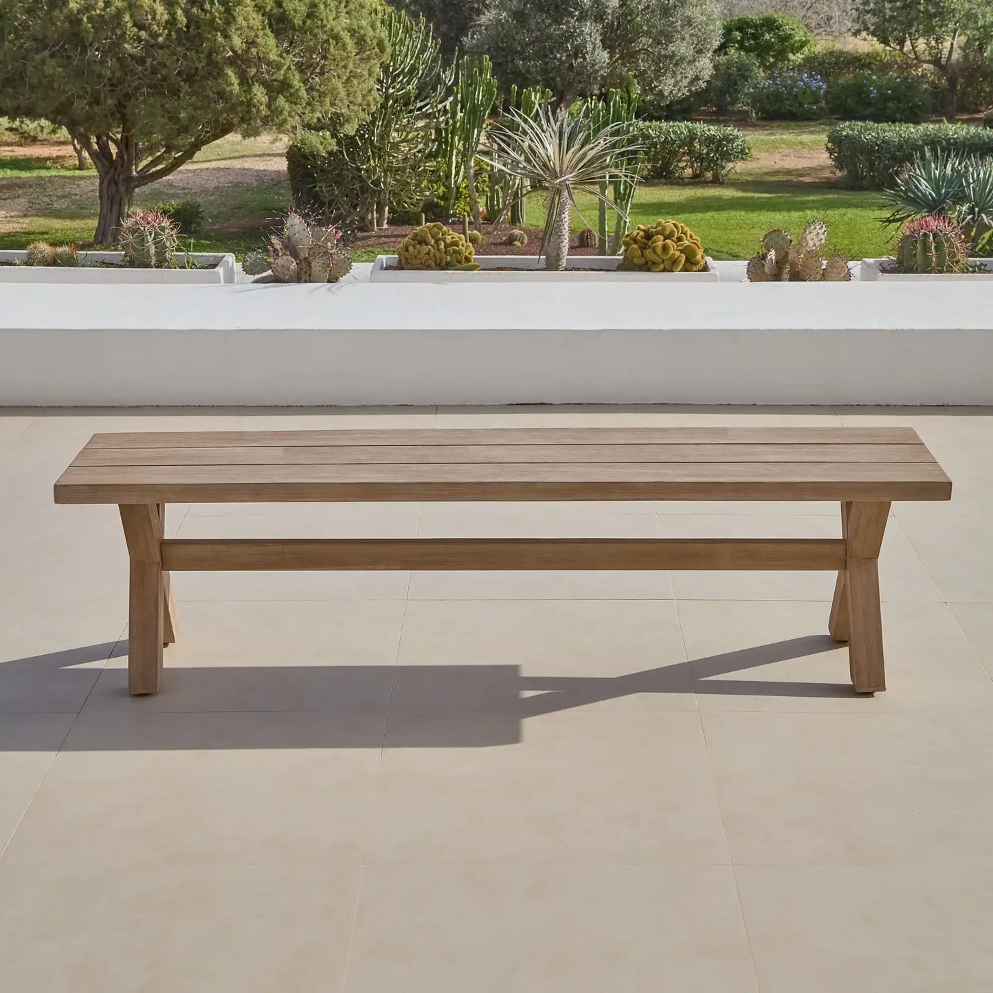 Arbor Dining Bench - Brushed Light Acacia - 170cm -Laura James
