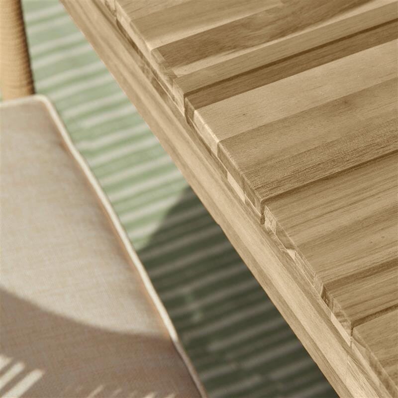 Amelia White Acacia Wood Garden Dining Table - Black Metal Legs - Laura James