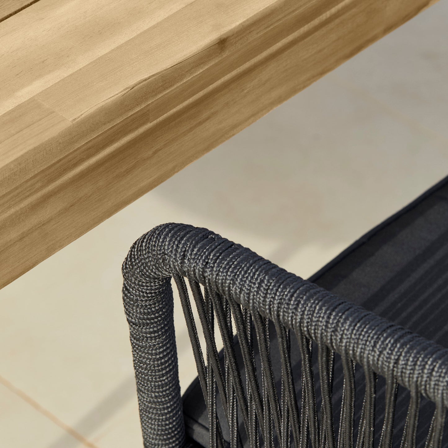 Amelia 8 Seater White Acacia Wood Black Legs Garden Dining Set - Hali Black Chairs