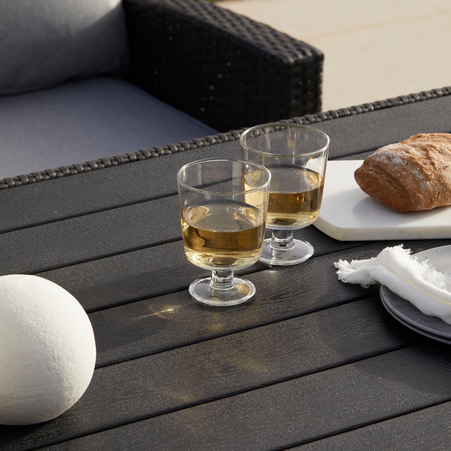 Aston 9 Seater Outdoor Sofa Dining Set with Polywood Table Top - Black - Laura James