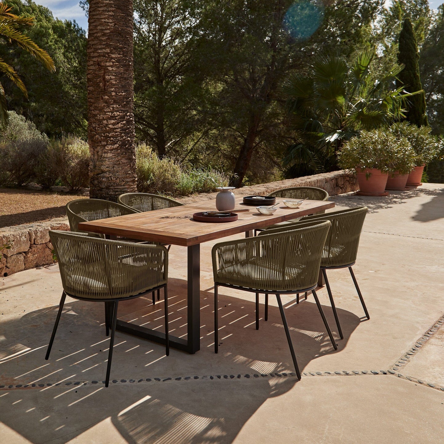 Hali 17cm dining set with green chairs