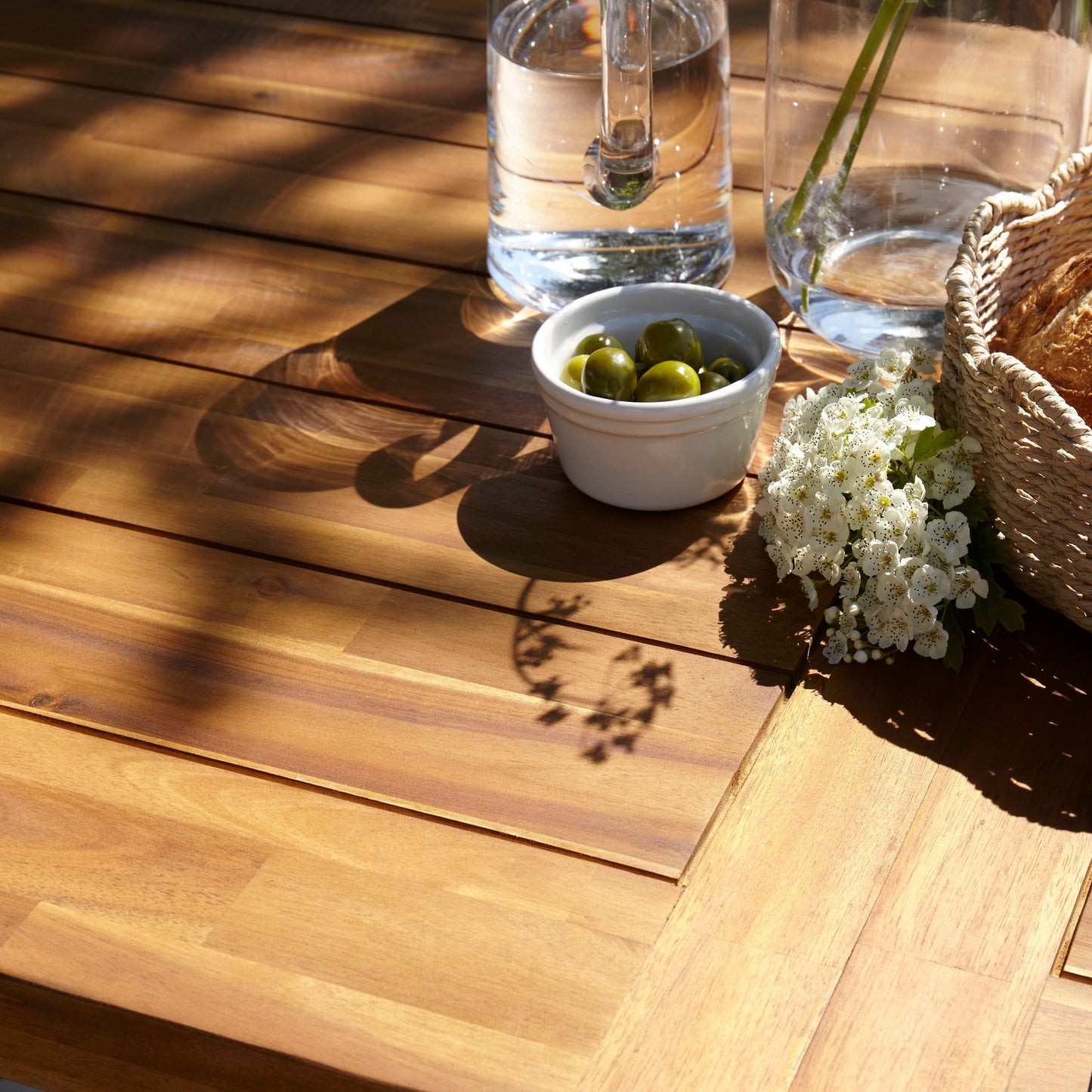 Hali 6 Seater Wooden Outdoor Dining Set with Hali Green Chairs - 235cm