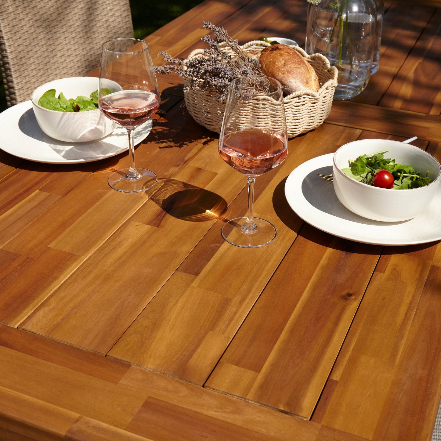 Hali 8 Seater Wooden Outdoor Dining Set with Hali Natural Chairs - 235cm