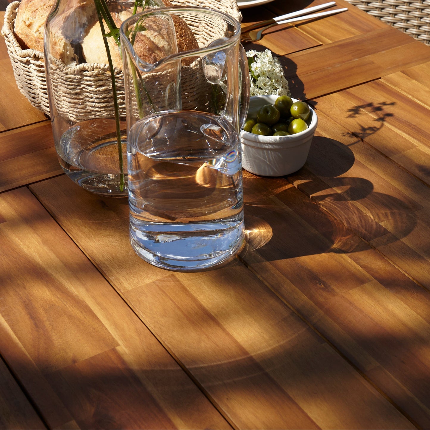 Hali 8 Seater Wooden Outdoor Dining Set with Hali Black Chairs - 235cm