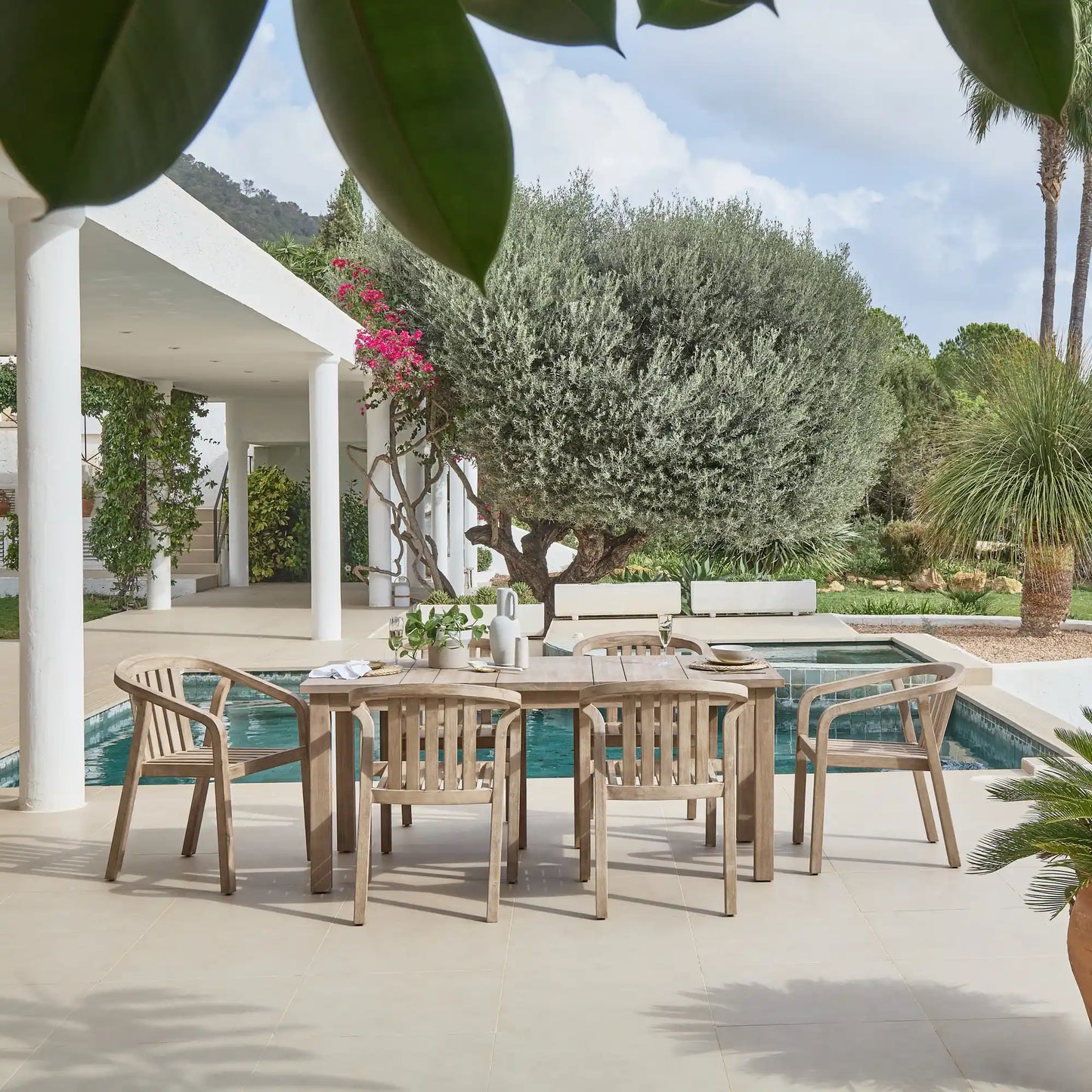 Kuro Wooden 6 Seater Dining Table Set with Shiro Dining Chairs - Laura James