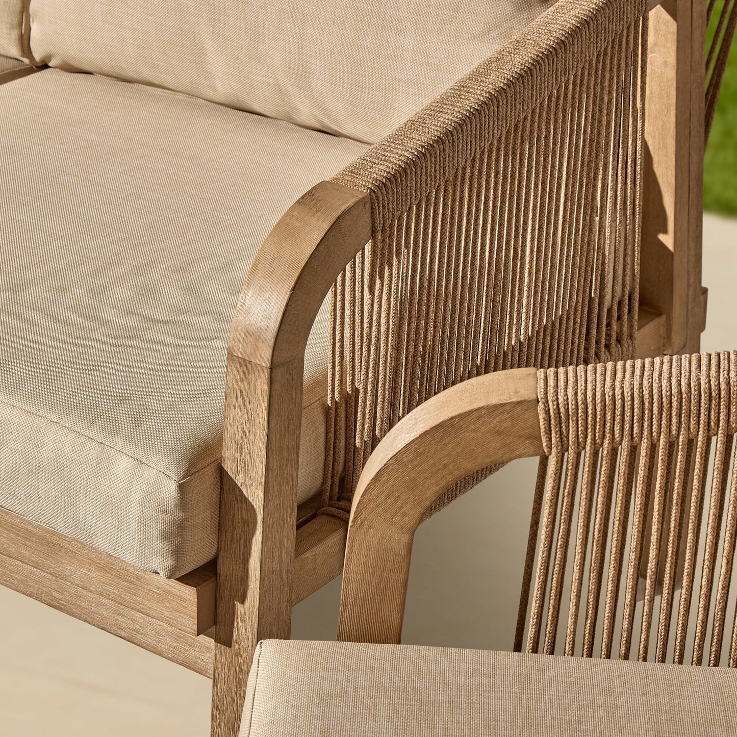 Shiro 3 Seater Whitewash Sofa Set with Shiro Occasional Armchairs and Rectangular Coffee Table - Laura James