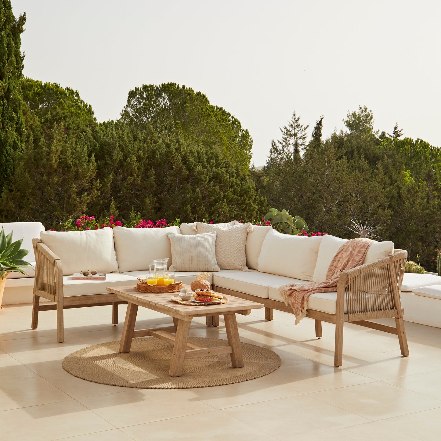 Shiro Wooden Garden Corner Sofa Set
- Laura James