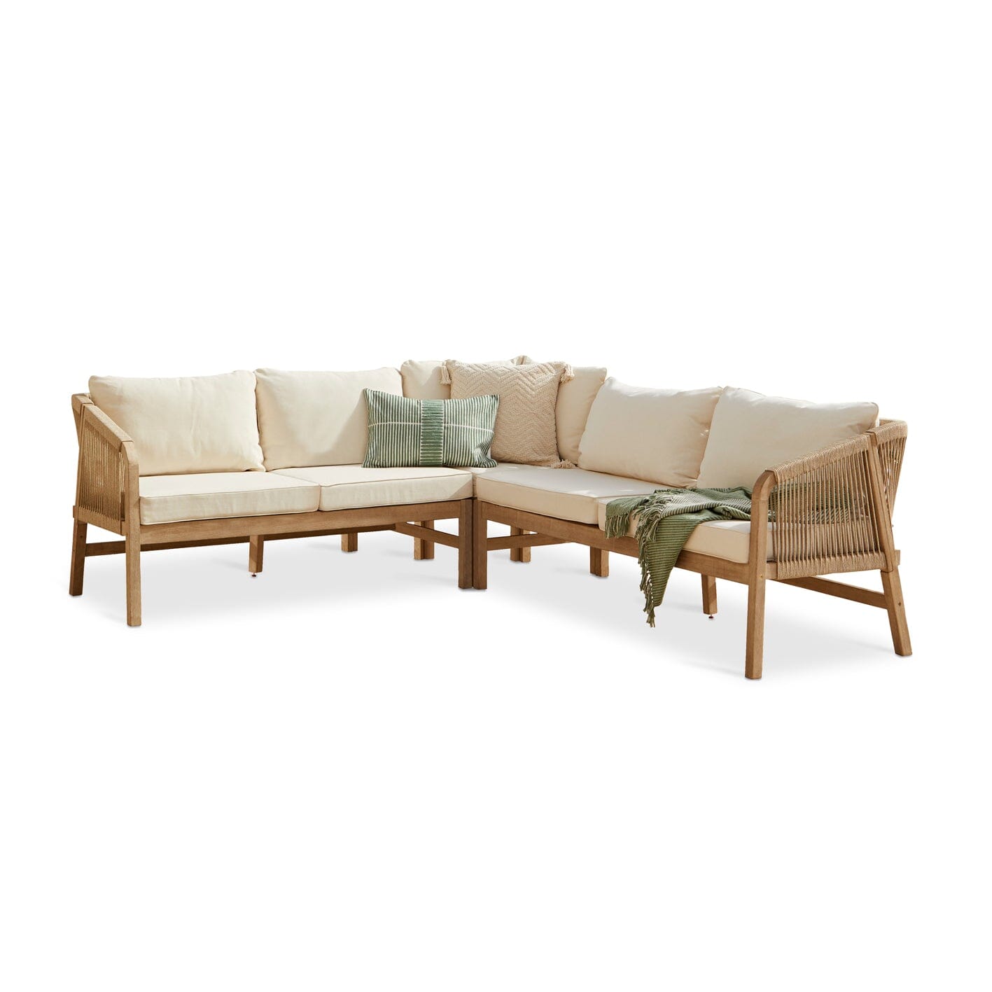 Shiro Rope Wooden Corner Sofa - Laura James
