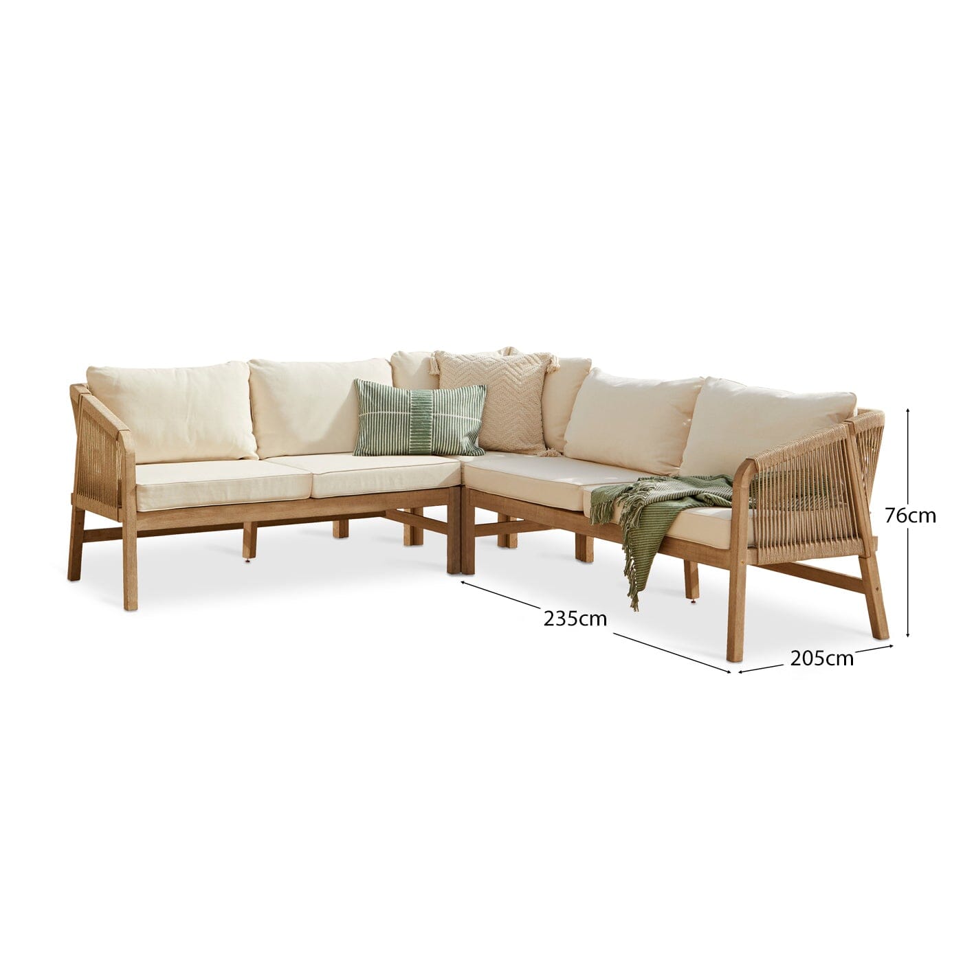 Shiro Rope Wooden Corner Sofa - Laura James