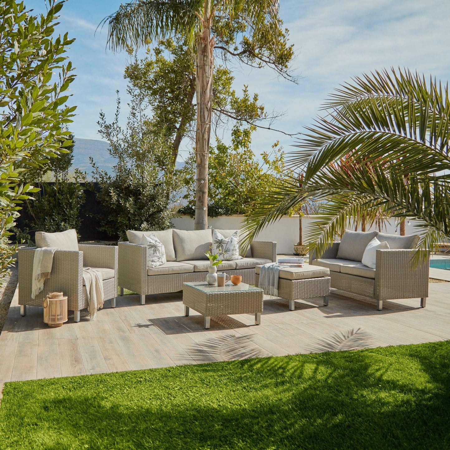 Aria Grey Rattan Garden Sofa Set