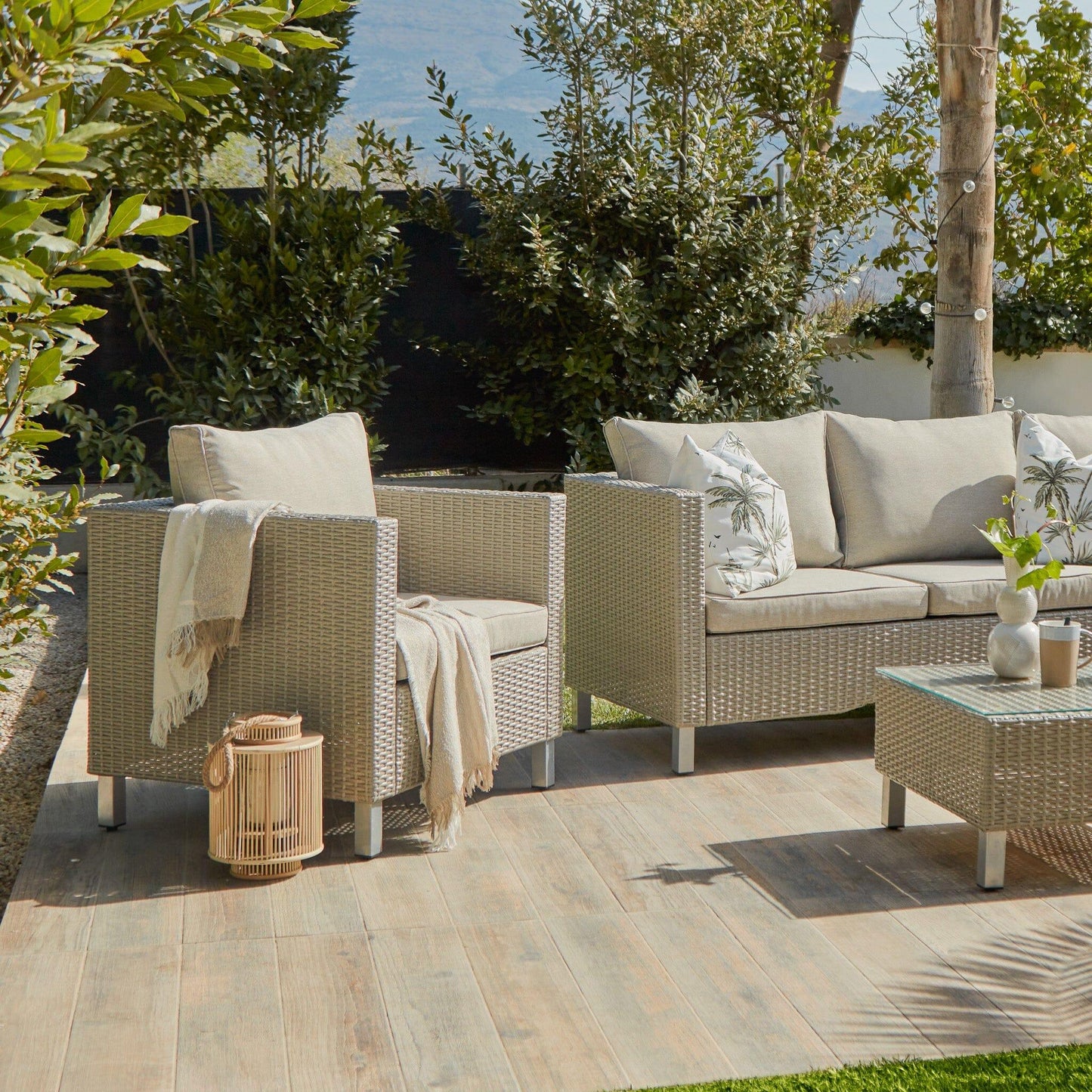 Aria Grey Rattan Garden Sofa Set