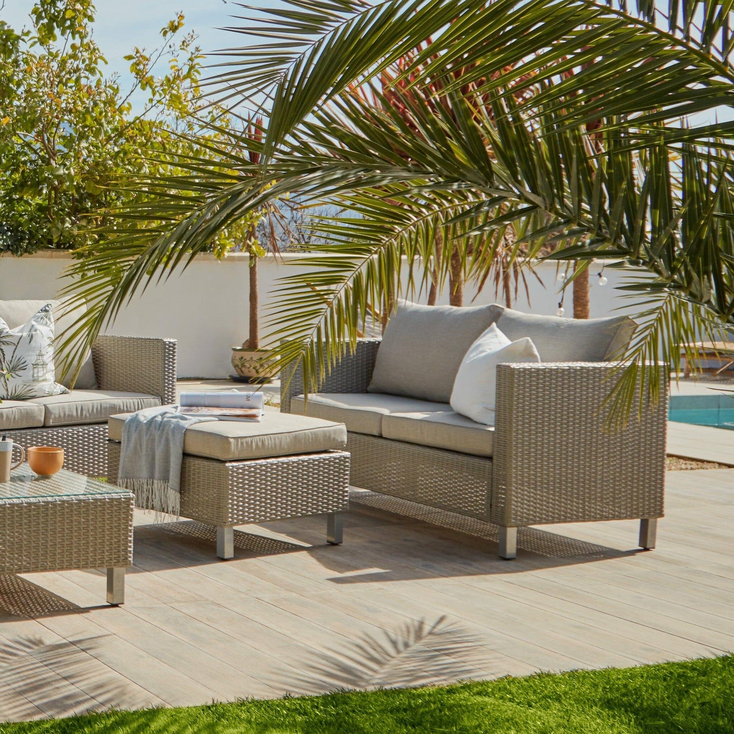 Aria Grey Rattan Garden Sofa Set