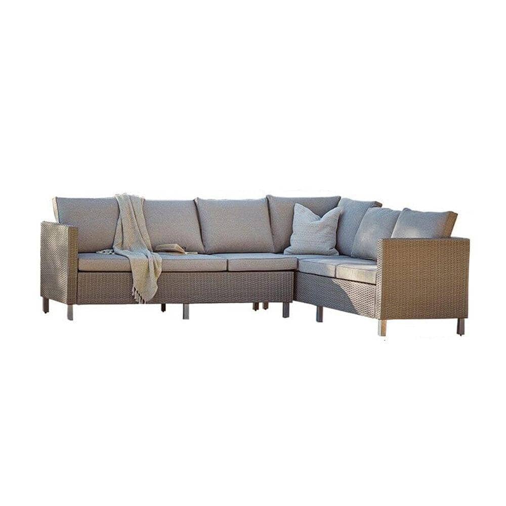 Aria Extended Garden Corner Sofa - Light Grey - Laura James