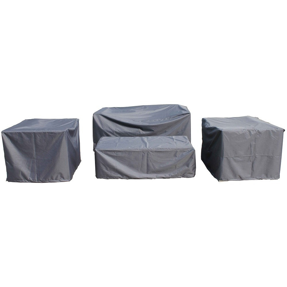 Ascot 4 Seater Rattan Garden Sofa Set in Chocolate and Cream