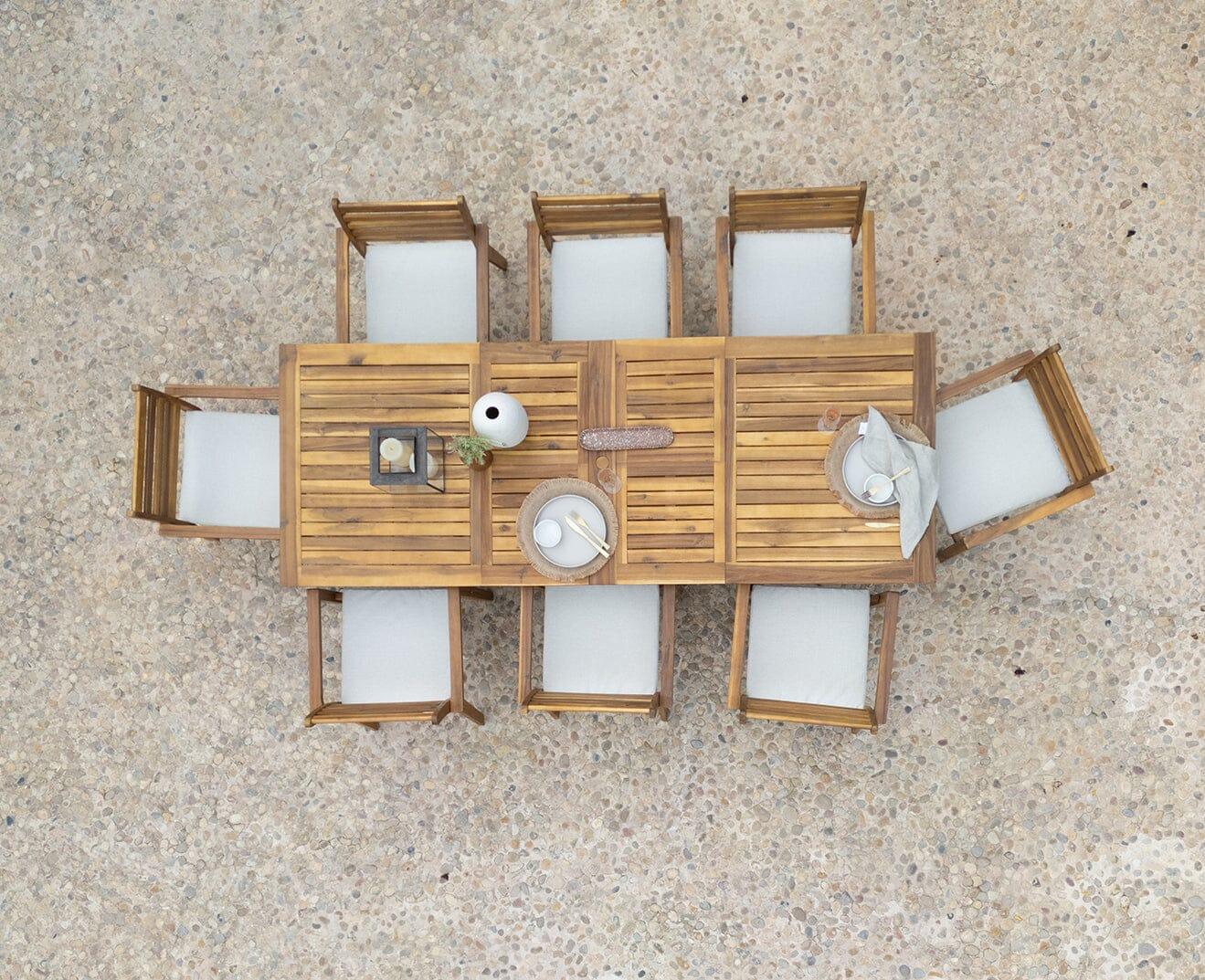 Aspen 8 Seater Wooden Garden Dining Set - 160-240cm - Laura James