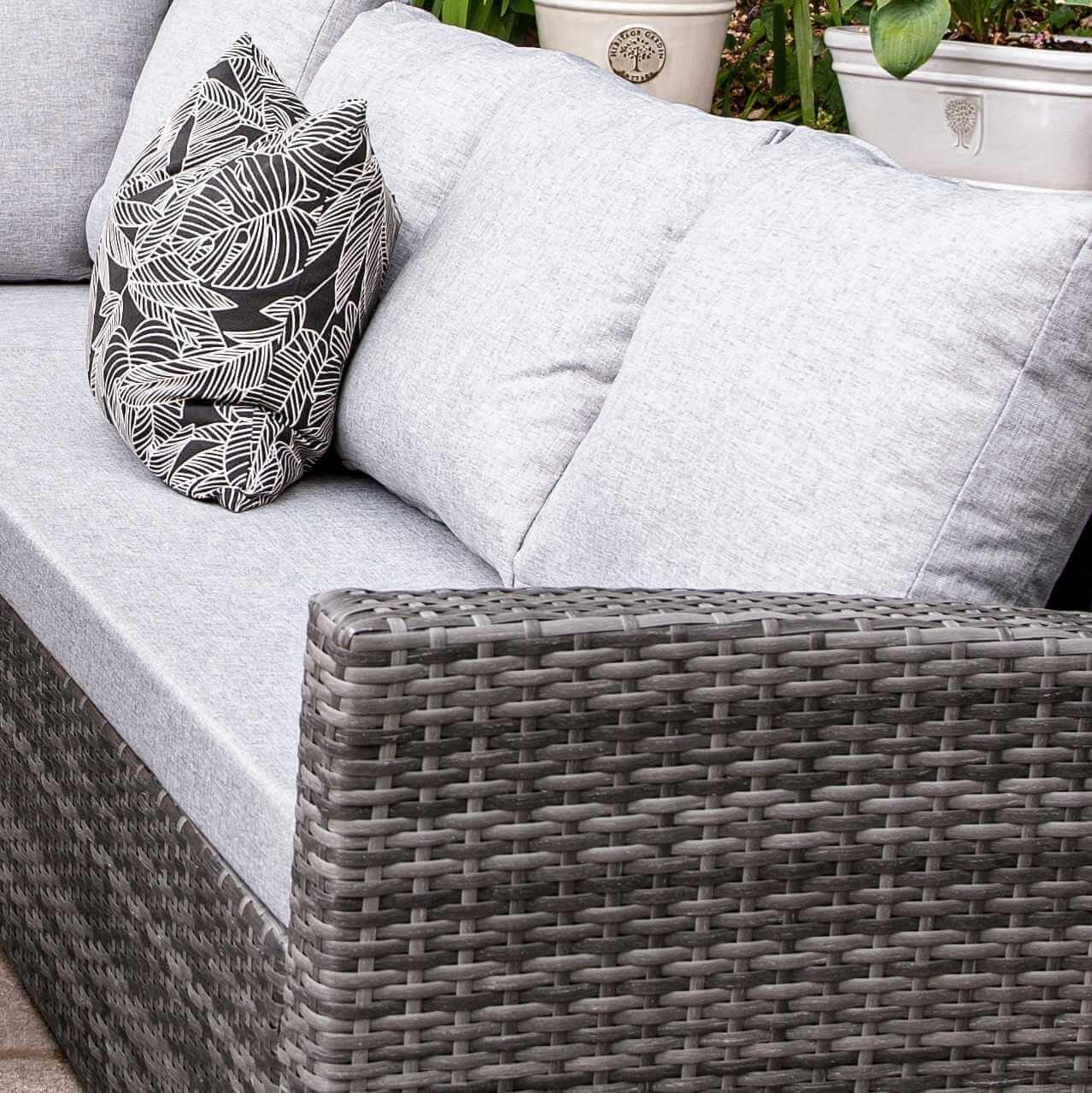 9 Seater Rattan Outdoor Corner Sofa Set - Grey Weave - Laura James