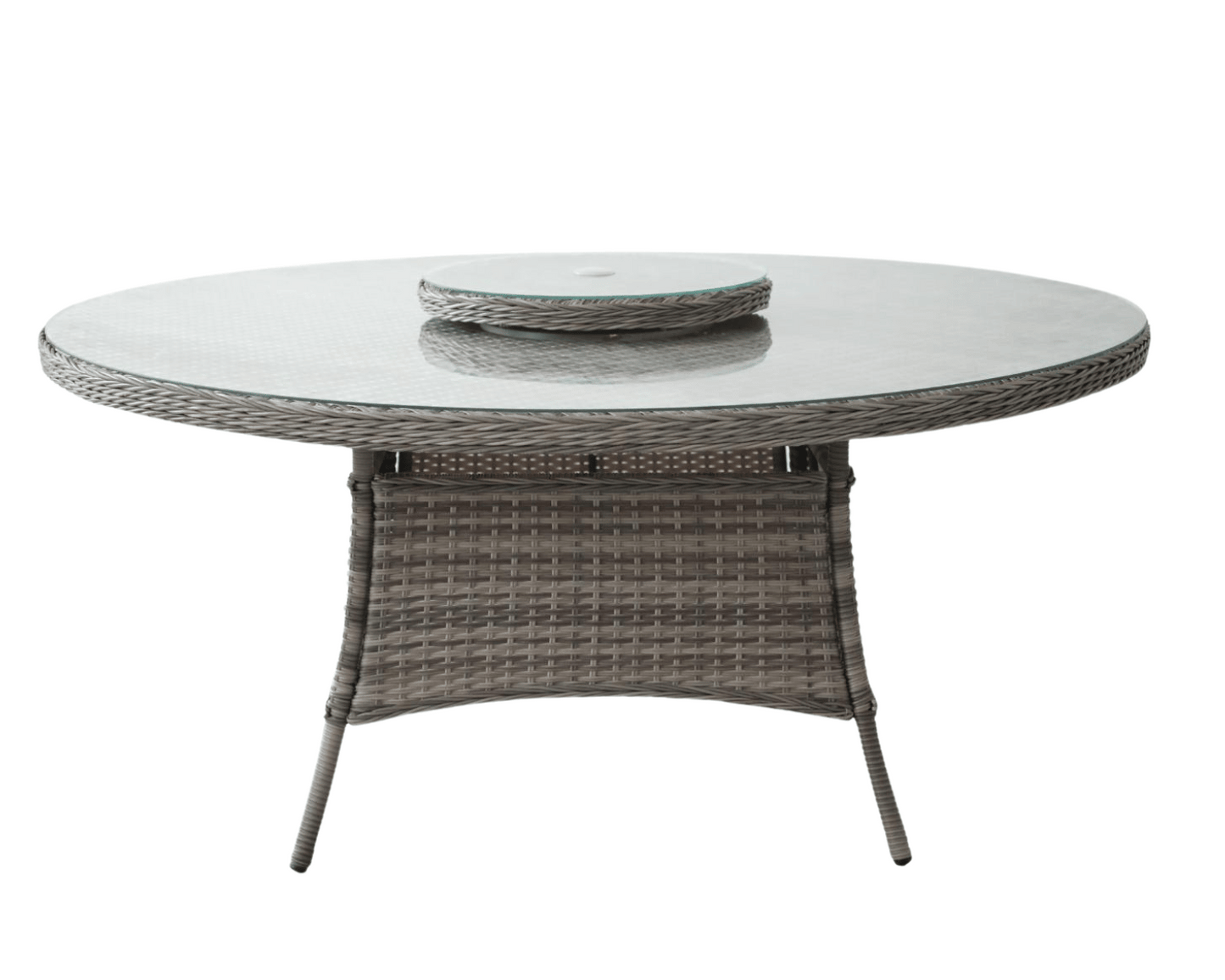 Cambridge 8 Rattan Chairs and Large Round Dining Table Set in Grey