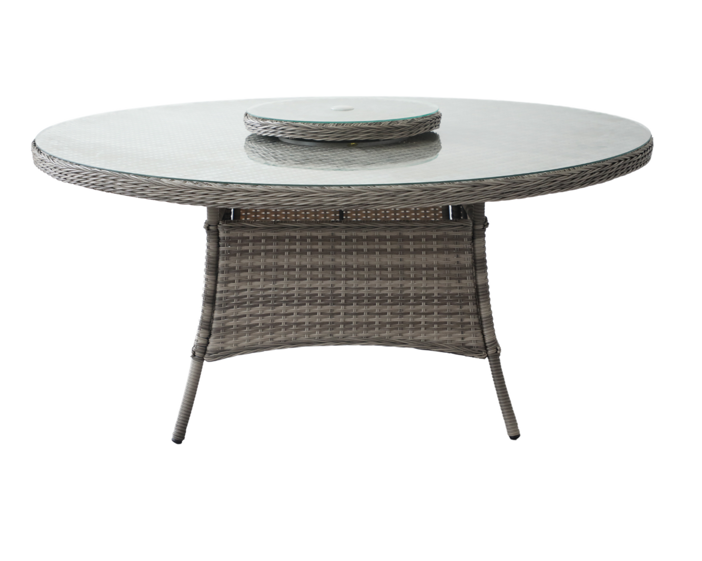Roma 8 Stackable Chairs and Large Round Dining Table in Grey