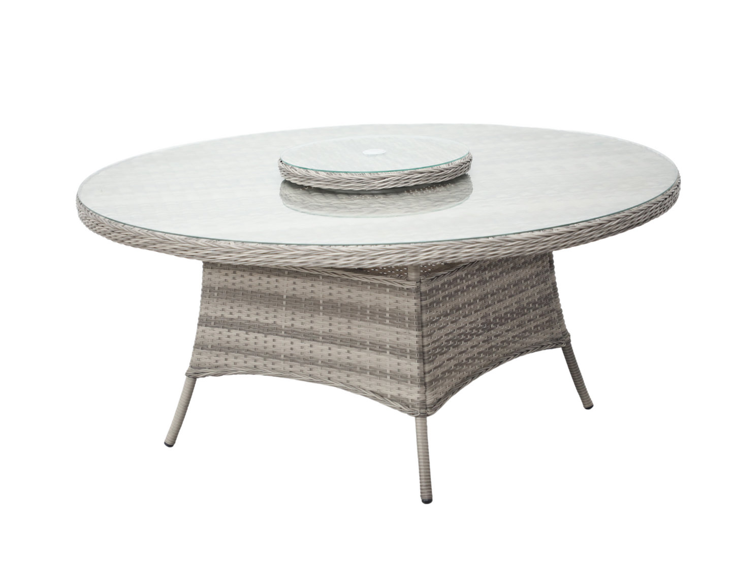 Roma 8 Stackable Chairs and Large Round Dining Table in Grey