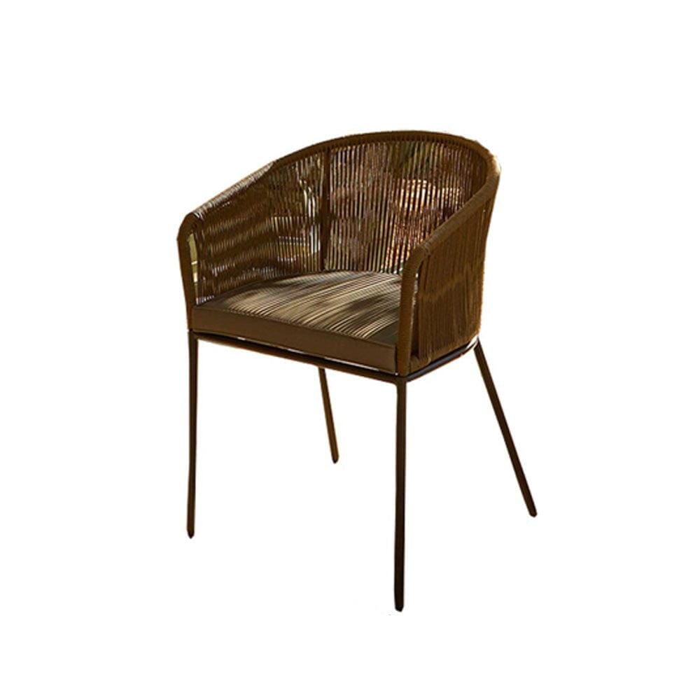 Hali Khaki Green Rope Chair with Cushion - Set of 2 - Laura James